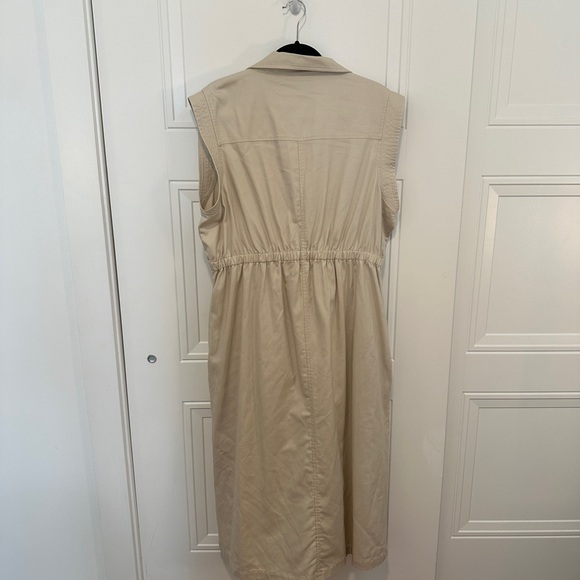 Banana Republic Sleeveless Button Up Beige Dress - Picture 2 of 5